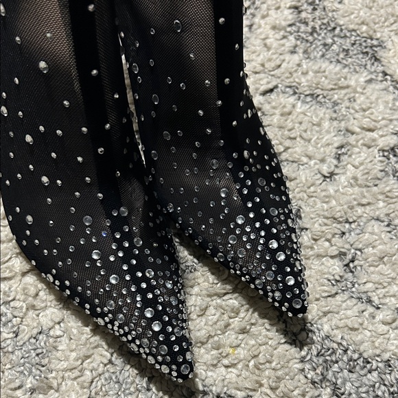 PrettyLittleThing Black Sparkle Heeled Boots - Picture 2 of 11